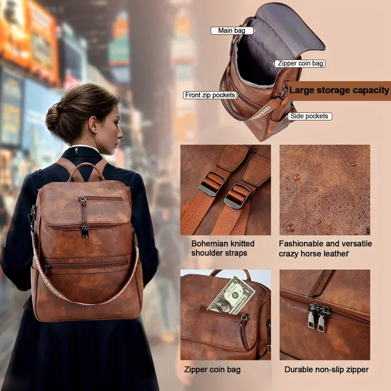 Sac à dos en cuir pour femme