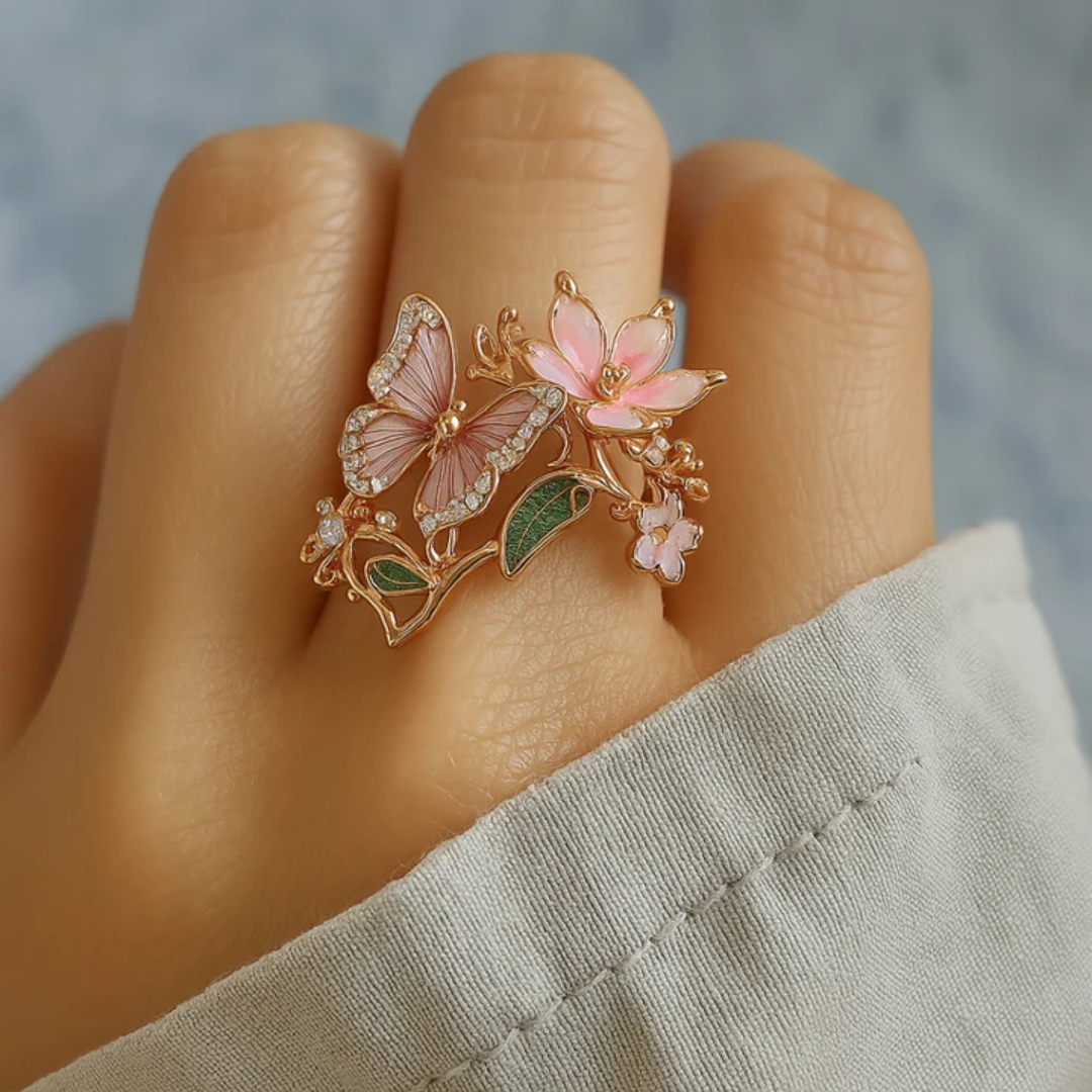 Bague Nature Bright Butterfly en zircone