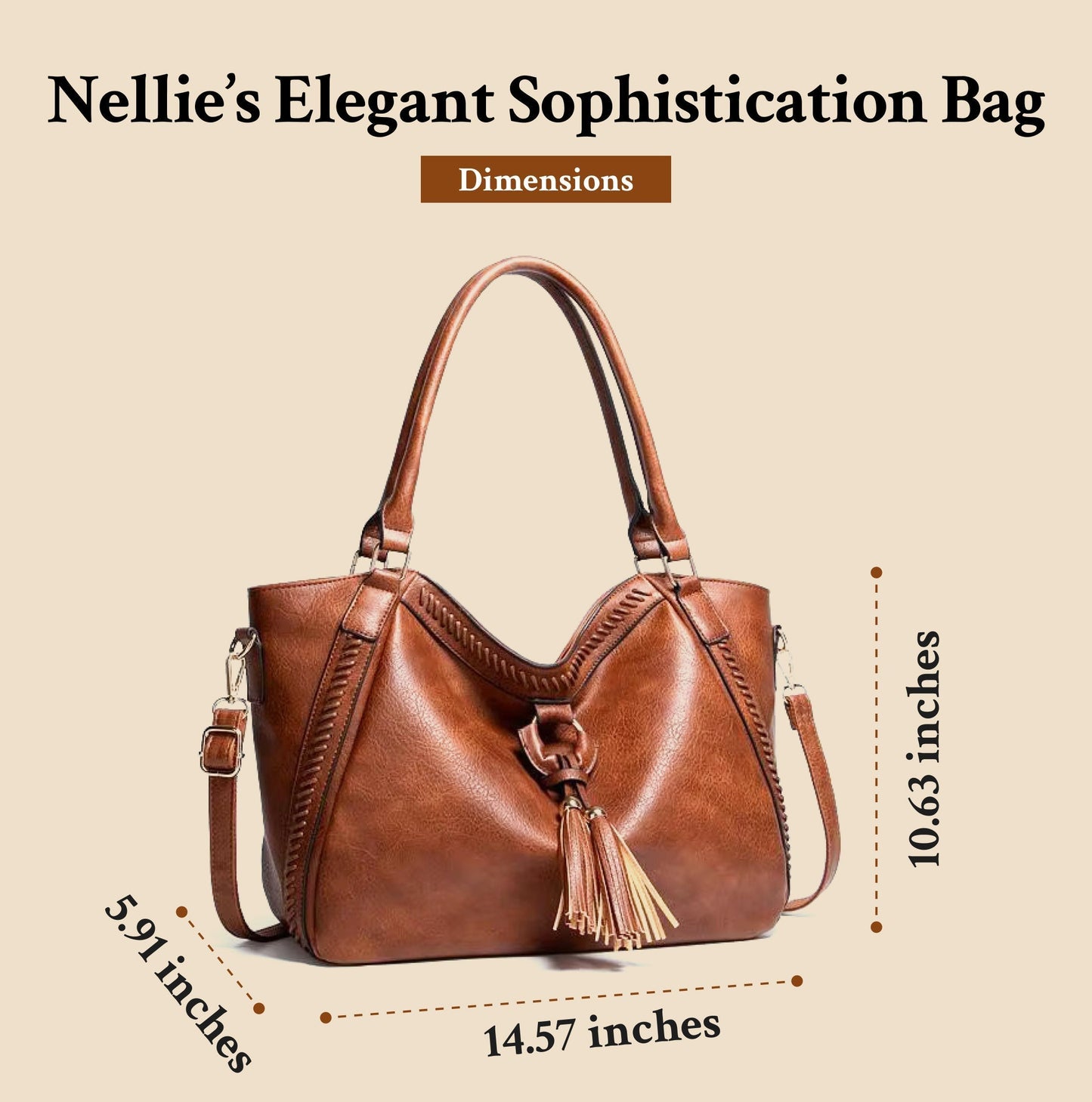 L'élégance sophistiquée de Nellie | Sac bandoulière en cuir