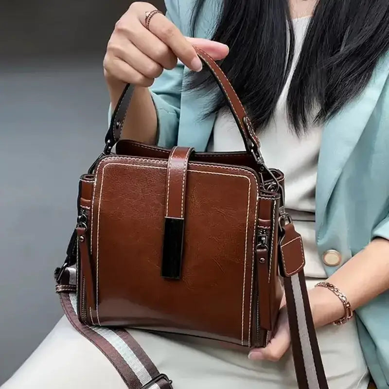 Sac à bandoulière élégant en cuir véritable