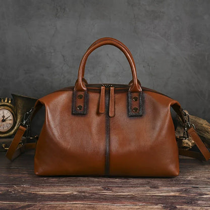 Sac à main vintage en cuir véritable pour femme