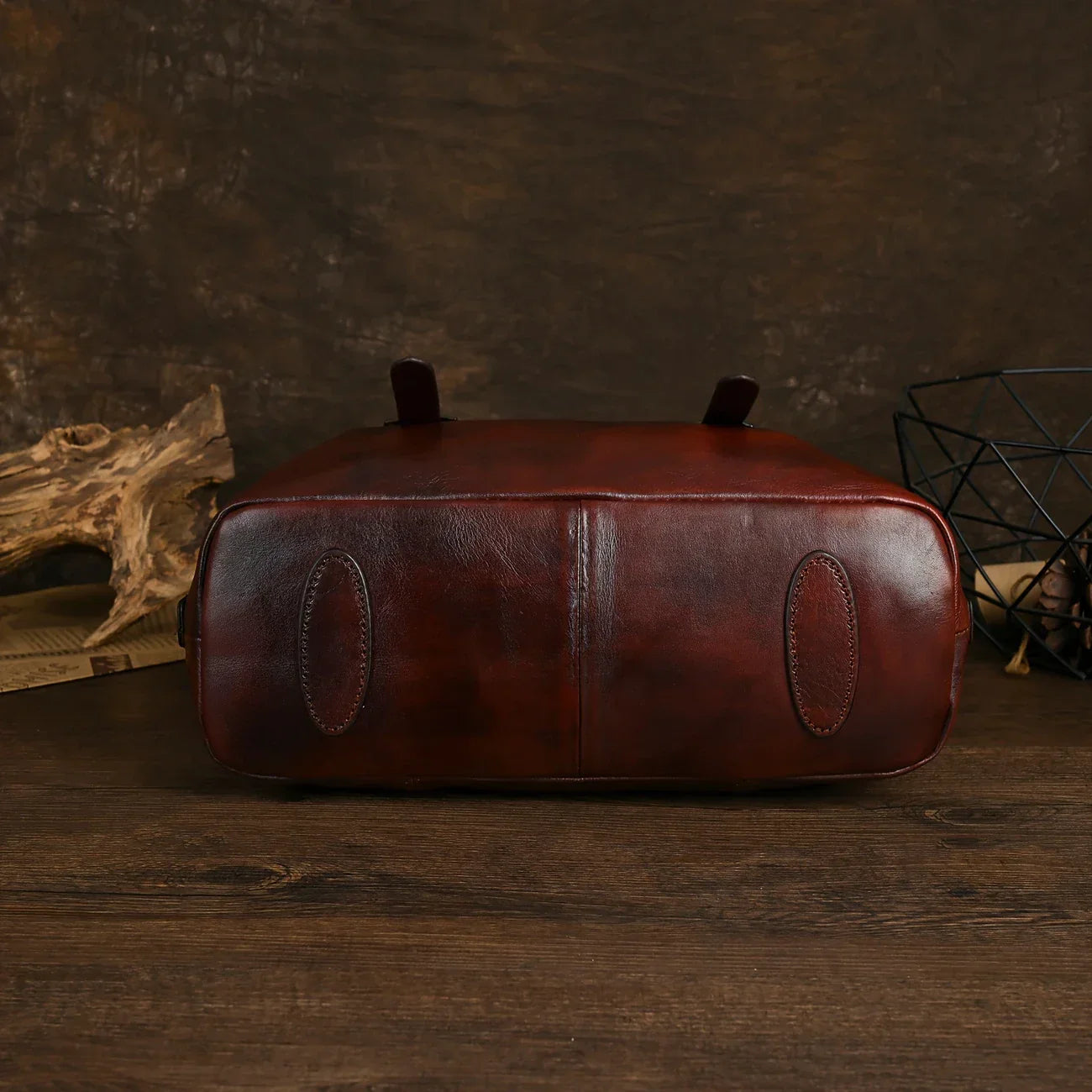 Sac vintage en cuir marron