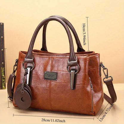 Sac Boston rétro en cuir véritable à la mode