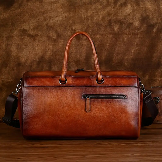 Sac bandoulière rétro en cuir véritable pour femme