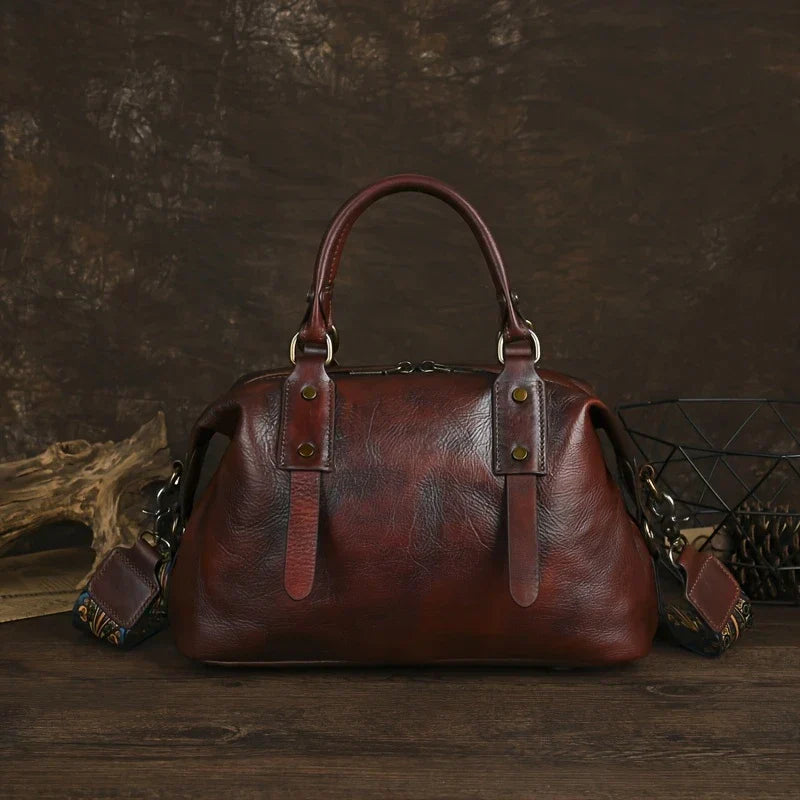 Sac vintage en cuir marron