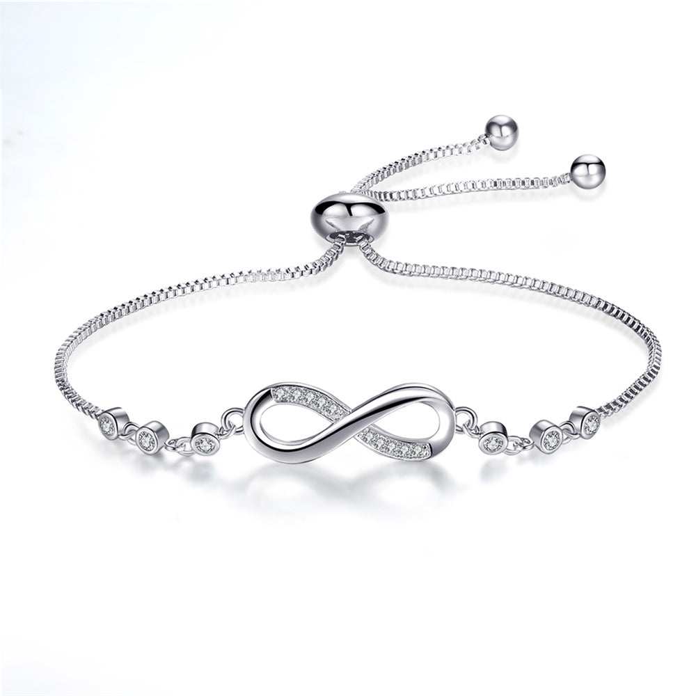 Bracelet Infinity réglable en argent 