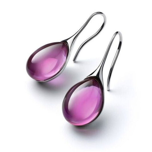 Boucles d'oreilles pendantes en cristal en or et argent