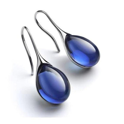 Boucles d'oreilles pendantes en cristal en or et argent
