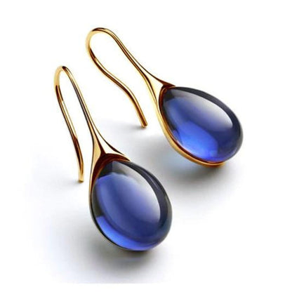 Boucles d'oreilles pendantes en cristal en or et argent