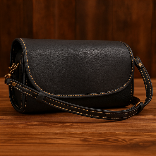 Sac bandoulière en cuir véritable de style vintage pour femme
