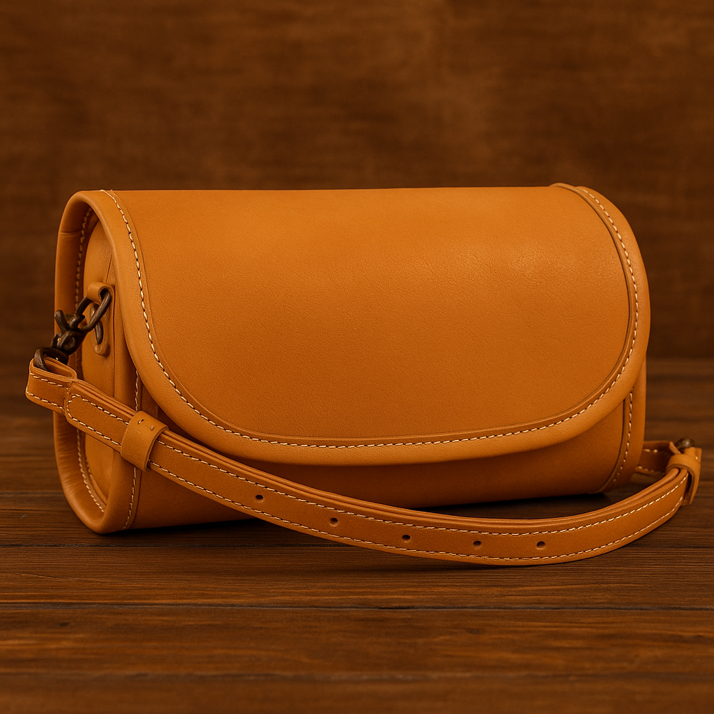 Sac bandoulière en cuir véritable de style vintage pour femme