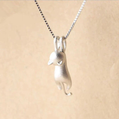 Collier chaton ludique en argent sterling 925 