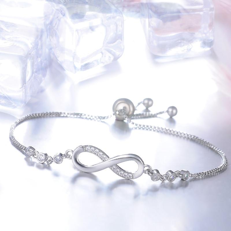 Bracelet Infinity réglable en argent 