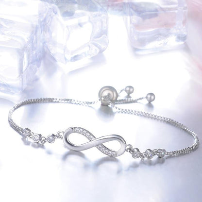 Bracelet Infinity réglable en argent 