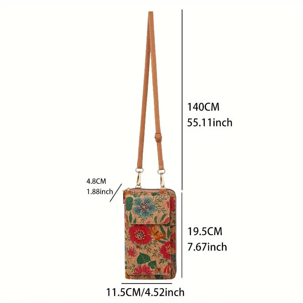 Portefeuille à bandoulière fleuri Lila Boho