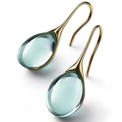 Boucles d'oreilles pendantes en cristal en or et argent
