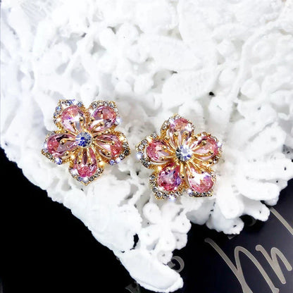 Boucles d'oreilles en argent sterling avec zircones multicolores 