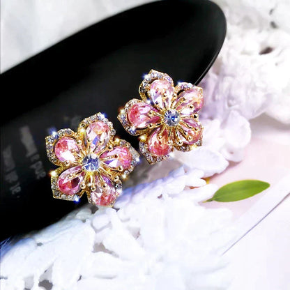 Boucles d'oreilles en argent sterling avec zircones multicolores 