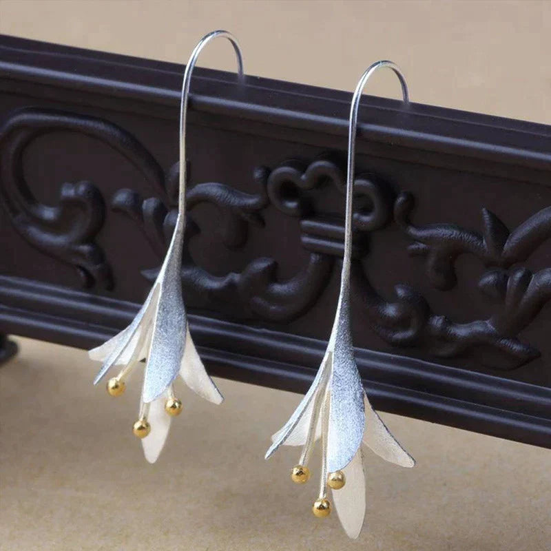Boucles d'oreilles fleur en argent 
