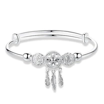 Bracelet attrape-rêves réglable en argent 925 