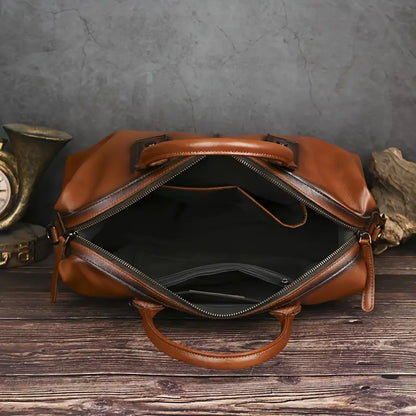 Sac à main vintage en cuir marron pour femme