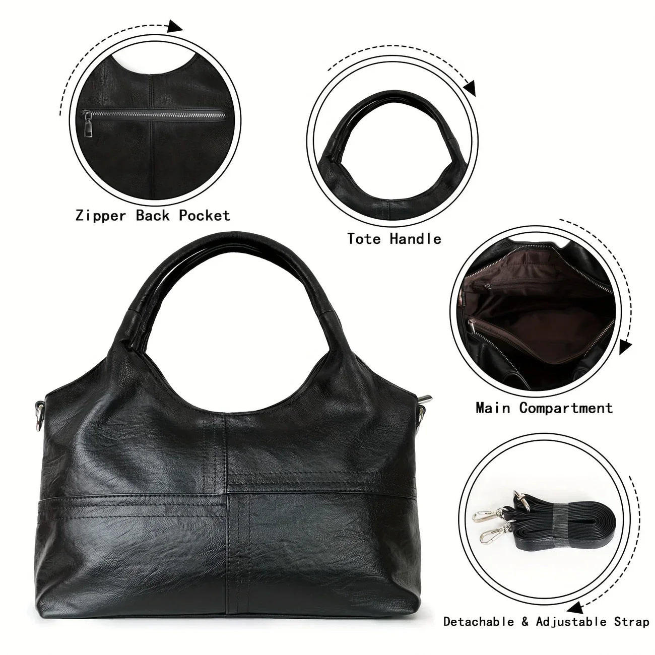 Sac à bandoulière élégant en cuir véritable pour femme
