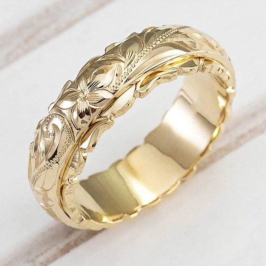 Bague fleur en or vintage 
