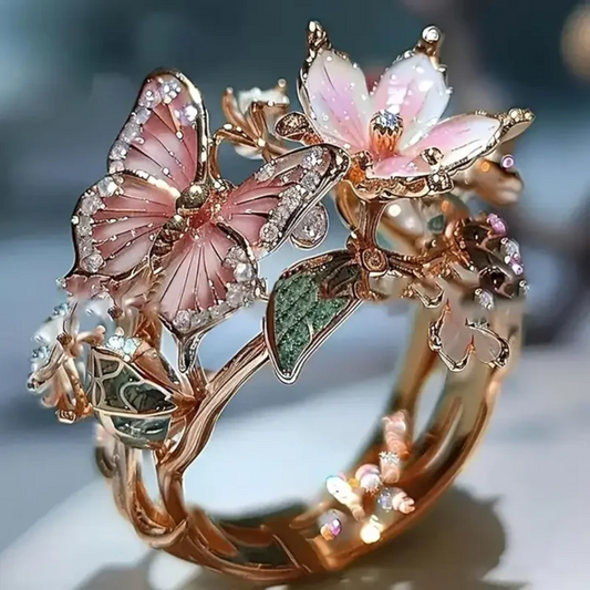 Bague Nature Bright Butterfly en zircone
