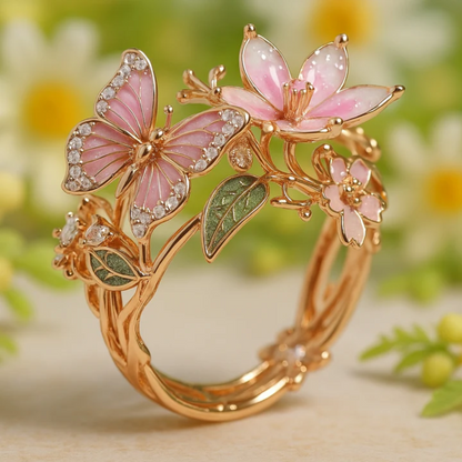Bague Nature Bright Butterfly en zircone