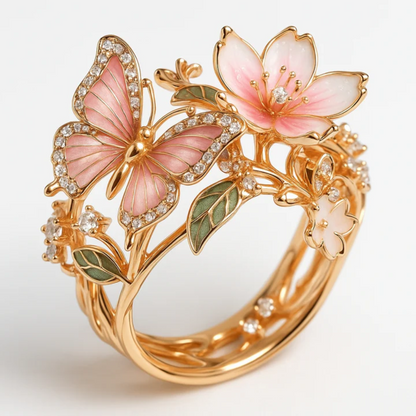Bague Nature Bright Butterfly en zircone