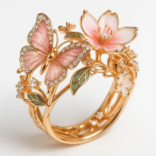 Bague Nature Bright Butterfly en zircone